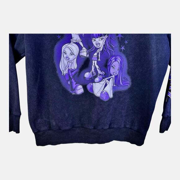 BRATZ Y2K Black Crewneck Pullover Oversized Graphic Sweatshirt Sz M - Picture 3 of 12